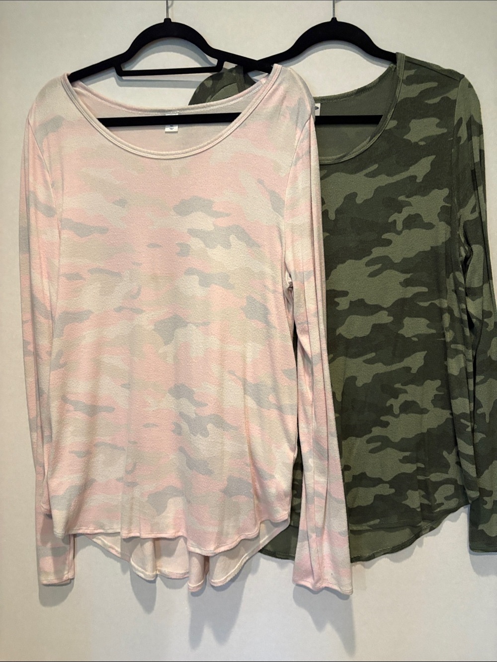 Old Navy = plush knit long sleeve tee, t-shirt.  Set of 2. Size XL TALL